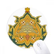 Dıythinker Renkli Barok Çiçek Paralel İllüstrasyon Baskılı Yuvarlak Kaymaz Kauçuk Mouse Pad