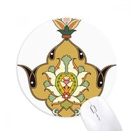 Dıythinker Renkli Barok Yaprağı Paralel Desen Baskılı Yuvarlak Kaymaz Kauçuk Mouse Pad