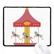 Dıythinker Renkli Carousel Müzesi Park Desenli Kaymaz Siyah Başlıklı Kenarlar Mouse Pad