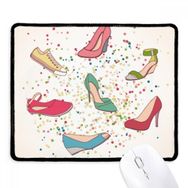 Dıythinker Renkli Çizgi Film Yüksek Topuklu Ayakkabı Desen Kaymaz Siyah Başlıklı Kenarlar Mouse Pad