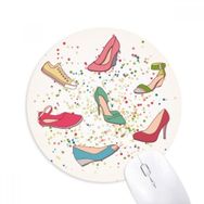Dıythinker Renkli Çizgi Film Yüksek Topuklu Ayakkabı Desenli Baskılı Yuvarlak Kaymaz Kauçuk Mouse Pad