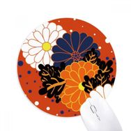 Dıythinker Renkli Dekorasyon Çiçek Bitkileri Krizantem Baskılı Yuvarlak Kaymaz Kauçuk Mouse Pad