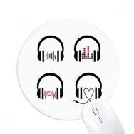 Dıythinker Renkli Kulaklık Müzik Dinleme Deseni Baskılı Yuvarlak Kaymaz Kauçuk Mouse Pad