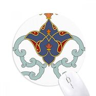 Dıythinker Renkli Modern Çiçek Yaprağı Paralel Desen Baskılı Yuvarlak Kaymaz Kauçuk Mouse Pad