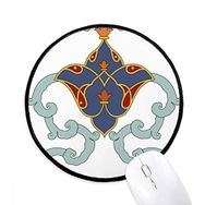 Dıythinker Renkli Modern Çiçek Yaprak Paralel Desen Yuvarlak Kaymaz Mouse Pad