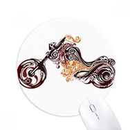 Dıythinker Renkli Motosiklet Sanatı Tahıl Silüeti Baskılı Yuvarlak Kaymaz Kauçuk Mouse Pad