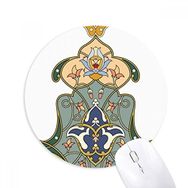 Dıythinker Renkli Paralel Barok İllüstrasyon Desen Baskılı Yuvarlak Kaymaz Kauçuk Mouse Pad