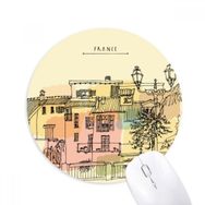 Dıythinker Renkli Şehir Fransa Resim Baskılı Yuvarlak Kaymaz Kauçuk Mouse Pad