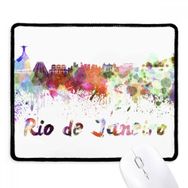 Dıythinker Rio De Janerio Brezilya Şehir Suluboya Kaymaz Siyah Başlıklı Kenarlar Mouse Pad