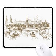 Dıythinker River Bridge Landmark Sketch Kaymaz Siyah Başlıklı Kenarlar Mouse Pad