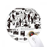 Dıythinker Rock Müzik Festivali Çılgın Desen Baskılı Yuvarlak Kaymaz Kauçuk Mouse Pad