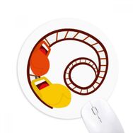 Dıythinker Roller Bardak Altlığı Eğlence Parkı İllüstrasyonu Baskılı Yuvarlak Kaymaz Kauçuk Mouse Pad
