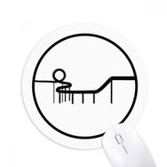 Dıythinker Roller Bardak Altlığı Eğlence Parkı Silüeti Baskılı Yuvarlak Kaymaz Kauçuk Mouse Pad