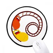 Dıythinker Roller Coaster Eğlence Parkı Illüstrasyon Yuvarlak Kaymaz Mouse Pad