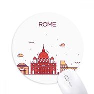 Dıythinker Roma İtalya Düz Kent Simgesi Desenli Baskılı Yuvarlak Kaymaz Kauçuk Mouse Pad