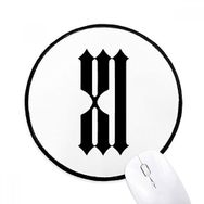 Dıythinker Romen Rakamları On Bir Siyah Siluet Yuvarlak Kaymaz Mouse Pad