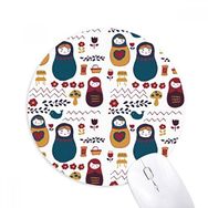 Dıythinker Rusya Bebekler Çiçek Posteri Rus Matryoshka Baskılı Yuvarlak Kaymaz Kauçuk Mouse Pad
