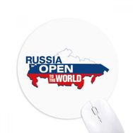 Dıythinker Rusya Dünyaya Açık Bayrak Haritası Baskılı Yuvarlak Kaymaz Kauçuk Mouse Pad