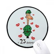 Dıythinker Rusya Öpücük Erkek Asker Patten Yuvarlak Kaymaz Mouse Pad