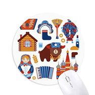 Dıythinker Rusya Ulusal Sembolü Simgesi Desenli Baskılı Yuvarlak Kaymaz Kauçuk Mouse Pad