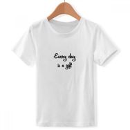 DIYthinker S Beyaz Boys' Every Day is A Inspirational Bisiklet Yaka Tişört