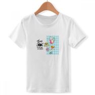 DIYthinker S Beyaz Boys' Time for Tea Cupcake Teaport Fransa Bisiklet Yaka Tişört