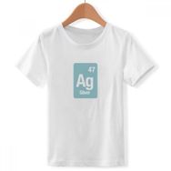 DIYthinker S Beyaz Erkek Çocuk Ag Silver Chemical Element Science Bisiklet Yaka Tişört