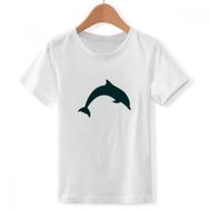 DIYthinker S Beyaz Erkek Çocuk Blue Ocean Docile Jump Dolphin Bisiklet Yaka Tişört