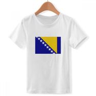 DIYthinker S Beyaz Erkek Çocuk Bosna-Hersek Ulusal Bayrağı Ülke Bisiklet Yaka Tişört