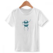 DIYthinker S Beyaz Erkek Çocuk Cyclops Alien Creature Bisiklet Yaka Tişört