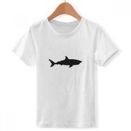 DIYthinker S Beyaz Erkek Çocuk Docile Blue Ocean Shark Fierce Fish Bisiklet Yaka Tişört