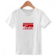 DIYthinker S Beyaz Erkek Çocuk En önemli iletişim ve medya Kırmızı Crew Boyun Tişört