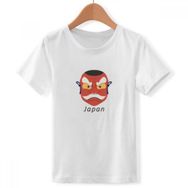 DIYthinker S Beyaz Erkek Çocuk Geleneksel Japon Yerel Hayalet Maskesi Bisiklet Yaka Tişört