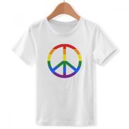 DIYthinker S Beyaz Erkek Çocuk Gökkuşağı Anti War LGBT Crew Boyun Tişört