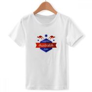 DIYthinker S Beyaz Erkek Çocuk Happy Australia Day Devekuşu ve Yıldız İllüstrasyonu Bisiklet Yaka Tişört