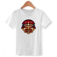 DIYthinker S Beyaz Erkek Çocuk Hint Soyut Sanat Çizim Totem Kutup Yüzü Bisiklet Yaka Tişört