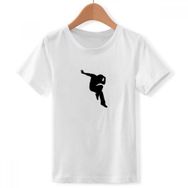 DIYthinker S Beyaz Erkek Çocuk Hip Pop Jumping Performance Dancer Bisiklet Yaka Tişört