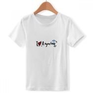 DIYthinker S Beyaz Erkek Çocuk I Love Argenting Kelime Bayrağı Aşk Kalp İllüstrasyon Bisiklet Yaka Tişört