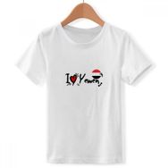 DIYthinker S Beyaz Erkek Çocuk I Love YeWord Bayrağı Aşk Kalp İllüstrasyon Bisiklet Yaka Tişört
