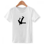 DIYthinker S Beyaz Erkek Çocuk Jumping Dancer Hip Hop Bisiklet Yaka Tişört
