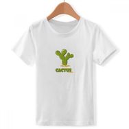 DIYthinker S Beyaz Erkek Çocuk Kaktüs Bitki Succulents Saksı Yeşil Bisiklet Yaka Tişört
