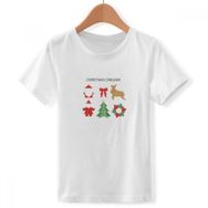 DIYthinker S Beyaz Erkek Çocuk Kırmızı Soyut Noel Origami Desenli Bisiklet Yaka Tişört