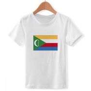 DIYthinker S Beyaz Erkek Çocuk Komorlar Ulusal Bayrak Afrika Ülke Bisiklet Yaka Tişört