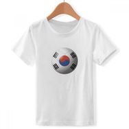DIYthinker S Beyaz Erkek Çocuk Kore Ulusal Bayrağı Futbol Futbol Bisiklet Yaka Tişört