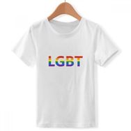 DIYthinker S Beyaz Erkek Çocuk LGBT Destek Bisiklet Yaka Tişört