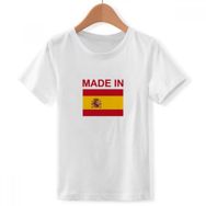 DIYthinker S Beyaz Erkek Çocuk Made in Spain Country Love Bisiklet Yaka Tişört