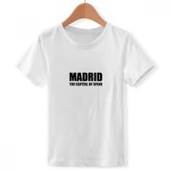DIYthinker S Beyaz Erkek Çocuk Madrid İspanya'nın Başkenti Bisiklet Yaka Tişört
