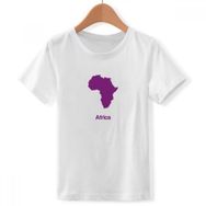 DIYthinker S Beyaz Erkek Çocuk Mor Afrika İllüstrasyon Haritası Deseni Bisiklet Yaka Tişört