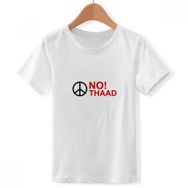 DIYthinker S Beyaz Erkek Çocuk No Thaad Against Pacifism Bisiklet Yaka Tişört