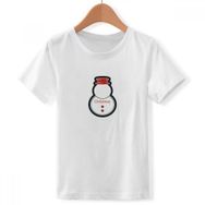 DIYthinker S Beyaz Erkek Çocuk Noel Kar Noel Simgesi Bisiklet Yaka Tişört